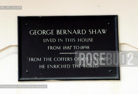  Plaque for George Bernard Shaw. Fitzroy Square. London W1.  ..copyright©Stuart Clarke/Writer Pictures/Rosebud2