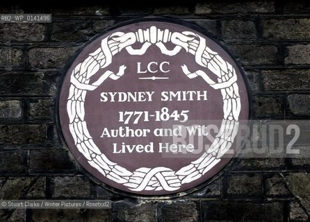 Plaque: Sydney Smith. Author and Wit Doughty Street, London.  ..copyright©Stuart Clarke/Writer Pictures/Rosebud2