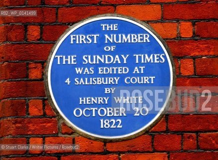 The Sunday Times newspaper first Printed in Salisbury Court. The City.  ..copyright©Stuart Clarke/Writer Pictures/Rosebud2