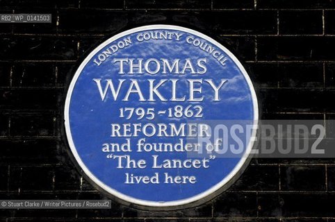 Thomas Wakley. Founder of the Lancet.  Bedford Square. London W1.  ..copyright©Stuart Clarke/Writer Pictures/Rosebud2