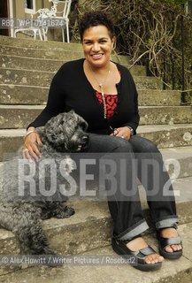 Jackie Kay photographed with her dog at the Borders Book Festival 2009..Copyright©Alex Hewitt/Writer Pictures/Rosebud2