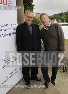 James Kelman, winner of the Scottish Arts Council Book of the year award. Pictured here with event host Rory Bremner at the sixth Borders Book Festival in Melrose today (Thursday), which runs until Sunday. Four days of book events which cover current affairs, history, entertainment, travel and music...For more info please contact Maggie Page at the Scottish Arts Council.please credit:.Copyright©Alex Hewitt/Writer Pictures/Rosebud2