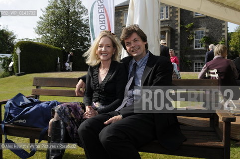 Sarah Gabriel and husband at the Borders Book Festival 2010..The festival runs from Thursday 17th June to Sunday 20th June.for further info please go to the website at www.bordersbookfestival.org or contact Nicky Stonehill on 07740 681 560 or nicky@stonehillsalt.co.uk..Copyright©Alex Hewitt/Writer Pictures/Rosebud2