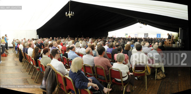 Members of the public inside a marquee at the Borders Book Festival 2010..The festival runs from Thursday 17th June to Sunday 20th June.for further info please go to the website at www.bordersbookfestival.org or contact Nicky Stonehill on 07740 681 560 or nicky@stonehillsalt.co.uk..Copyright©Alex Hewitt/Writer Pictures/Rosebud2
