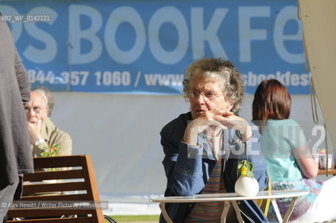 A member of the public enjoys the cafe at the Borders Book Festival 2010..The festival runs from Thursday 17th June to Sunday 20th June.for further info please go to the website at www.bordersbookfestival.org or contact Nicky Stonehill on 07740 681 560 or nicky@stonehillsalt.co.uk..Copyright©Alex Hewitt/Writer Pictures/Rosebud2