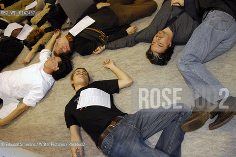 Image ID: .Dying Happening Mille Feuiles.Brussels Bookfair March 2007 ..Copyright©Edouard Smekens/Writer Pictures/Rosebud2