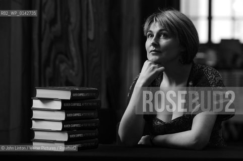 Karen Campbell, former police constable turned crime writer, in the Mitchell Library in Glasgow, Scotland, after performing at Aye Write, talking about her second novel After the Fire...copyright©John Linton/Writer Pictures/Rosebud2
