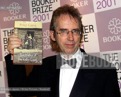 Peter Carey - THE WINNER OF THE BOOKER PRIZE 2001 POSES FOR PHOTOGRAPHERS AT THE LONDON GUILDHALL  ..©Graham Jepson/Writer Pictures/Rosebud2