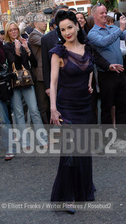 Dita Von Teese at Harrods, London for a booksigning...copyright©Elliott Franks/Writer Pictures/Rosebud2