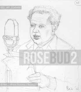 Dylan Marlais Thomas (1914-53).Welsh poet and author.Sketches by Bonny Bullock.Copyright©NMG/Writer Pictures/Rosebud2