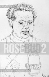 Dylan Marlais Thomas (1914-53).Welsh poet and author.Sketches by Bonny Bullock.Copyright©NMG/Writer Pictures/Rosebud2