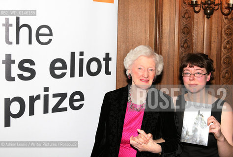 Jen Hadfield, winner of the TS Eliot Prize for Poetry, present in London 120109 pictured with Mrs. TS Eliot..copyright©Adrian Lourie/Writer Pictures/Rosebud2