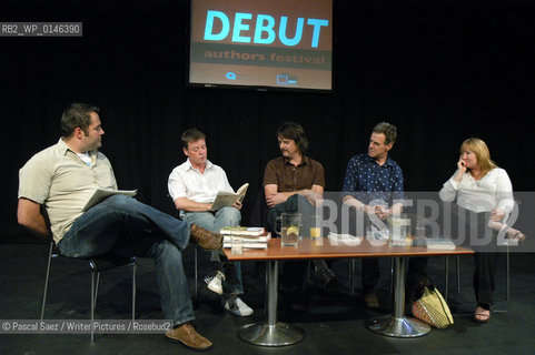 L to R: Chairman Bob McDevitt, authors Christopher Cairns, Glen Neath, John Canter, Jane Harris..The Debut Author festival at the Traverse theatre in Edinburgh...Copyright©Pascal Saez/Writer Pictures/Rosebud2