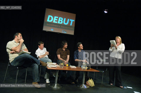 L to R: Chairman Bob McDevitt, authors Christopher Cairns, Glen Neath, John Canter, Jane Harris..The Debut Author festival at the Traverse theatre in Edinburgh...Copyright©Pascal Saez/Writer Pictures/Rosebud2
