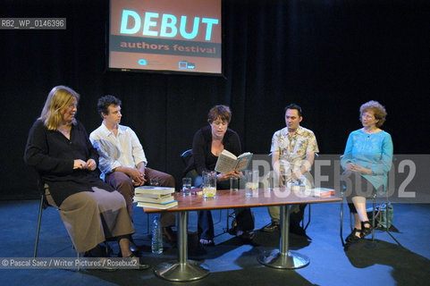 L to R: Chairwoman Catherine Lockerbie, authors Alexander Masters, Clare Allan, Ray Robinson, Alison Miller.                                                                ..The Debut Author festival at the Traverse theatre in Edinburgh...Copyright©Pascal Saez/Writer Pictures/Rosebud2