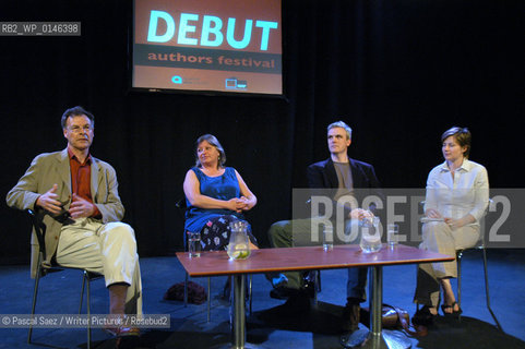 L to R: authors ??????, Judy Moir, ???????, Chairwoman Pru Rowlandson.                                                                ..The Debut Author festival at the Traverse theatre in Edinburgh...Copyright©Pascal Saez/Writer Pictures/Rosebud2