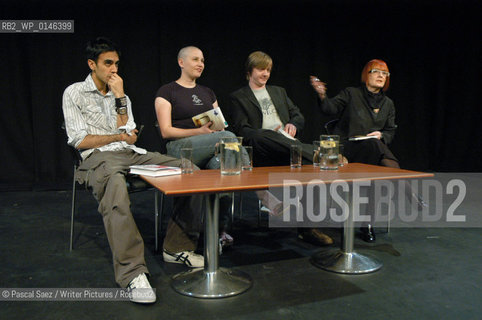 L to R: Authors Gautam Malkani, Nicola Monaghan, Doug Johnstone,chairwoman Jackie McGlone                                                                                            ..The Debut Author festival at the Traverse theatre in Edinburgh...Copyright©Pascal Saez/Writer Pictures/Rosebud2
