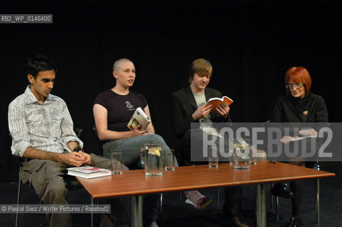 L to R: Authors Gautam Malkani, Nicola Monaghan, Doug Johnstone,chairwoman Jackie McGlone                                                                                            ..The Debut Author festival at the Traverse theatre in Edinburgh...Copyright©Pascal Saez/Writer Pictures/Rosebud2