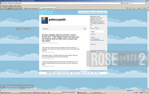 Peter Urpeth, A Hebridean-based author has set himself the daunting task of writing his latest novel tweet by tweet on the micro-blogging website Twitter...copyright©/Writer Pictures/Rosebud2