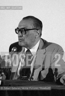 A.E. van Vogt, Canadian-born science fiction writer, at the 1985 Festival de Metz, in Metz, France, 04/05/1985..©.Gilbert Gallerne/Writer Pictures/Rosebud2