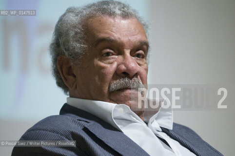 St Lucian poet and playwright Derek Walcott at the 7th FIP (Festival Internacional de Poesia/International Poetry Festival). Walcott received the Nobel prize for literature in 1992... Copyright©Pascal Saez/Writer Pictures/Rosebud2