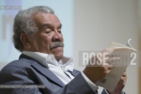 St Lucian poet and playwright Derek Walcott at the 7th FIP (Festival Internacional de Poesia/International Poetry Festival). Walcott received the Nobel prize for literature in 1992... Copyright©Pascal Saez/Writer Pictures/Rosebud2