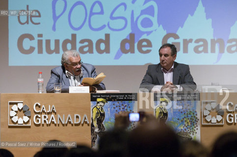 St Lucian poet and playwright Derek Walcott at the 7th FIP (Festival Internacional de Poesia/International Poetry Festival). Walcott received the Nobel prize for literature in 1992... Copyright©Pascal Saez/Writer Pictures/Rosebud2