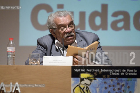 St Lucian poet and playwright Derek Walcott at the 7th FIP (Festival Internacional de Poesia/International Poetry Festival). Walcott received the Nobel prize for literature in 1992... Copyright©Pascal Saez/Writer Pictures/Rosebud2