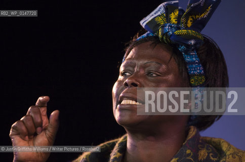 Maathai Wangar, Kenyan Nobel Peace Laureate and founder of the African development Green Belt Movement pictured at the Guardian Hay Festival. ..copyright©Justin Griffiths-Williams/Writer Pictures/Rosebud2