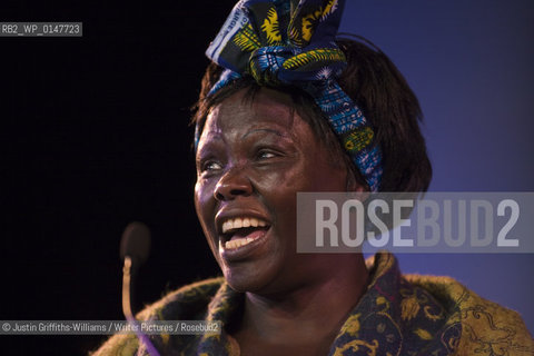 Maathai Wangar, Kenyan Nobel Peace Laureate and founder of the African development Green Belt Movement pictured at the Guardian Hay Festival. ..copyright©Justin Griffiths-Williams/Writer Pictures/Rosebud2