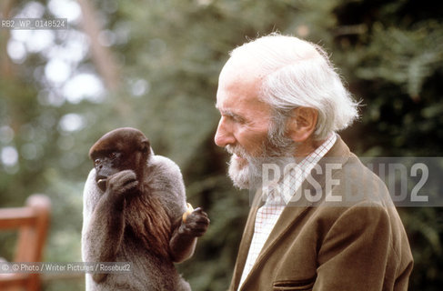 Archival: Author Leonard Williams founder of the Monkey Sanctuary in Looe, Cornwall, UK.   The Monkey Sanctuary was established in 1964 by the late Leonard Williams and a team of co-workers.  The initial aim of the Sanctuary was to provide a stable setting in which woolly monkeys, rescued from lives of isolation in zoos or as pets, could live as naturally as possible..©.©Photo/Writer Pictures/Rosebud2