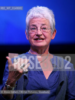 Hay Literary Festival.Childrens author and creator of the Tracy Beaker series, Jacqueline Wilson, speaking at the Hay Festival..©.Rosie Hallam/Writer Pictures/Rosebud2