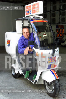 Simon Woodroffe, Chairman of Yo! Sushi who are famous for their automated restaurants.   Pictured with one of their delivery bikes..copyright©Graham Jepson/Writer Pictures/Rosebud2