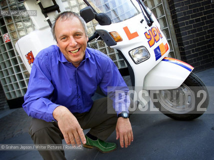 Simon Woodroffe, Chairman of Yo! Sushi who are famous for their automated restaurants.   Pictured with one of their delivery bikes..copyright©Graham Jepson/Writer Pictures/Rosebud2