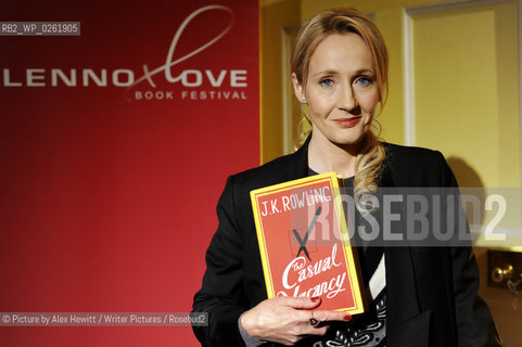 JK Rowling at Lennoxlove House for the annual Lennoxlove Book Festival. Pictured with Muriel Gray who is introducing her to the sold out audience. Photographed 2nd November 2012..©Picture by Alex Hewitt/Writer Pictures/Rosebud2