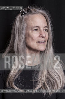 Sharon Olds, poet, photographed at the Royal Festival Hall..©25th October 2012..Picture by Antonio Olmos/Writer Pictures/Rosebud2