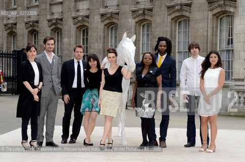 Granta Announces the Best of Young British Novelists 2013. The 2013 list of the 20 most promising authors under 40 was announced at an event at the British Council in London and a photocall at Marble Arch in London..©The judging panel at Marble Arch. .Picture byMark Hakansson/Writer Pictures/Rosebud2