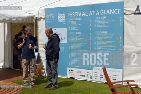 Visitors enjoying the sunshine at the Borders Book Festival in Melrose,©Writer Pictures/Rosebud2