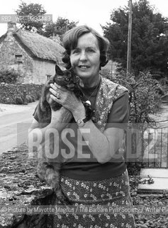 Barbara Pym, English writer at her retirement home in Finstock, Oxfordshire. Photograph taken in 1977..©Picture by Mayotte Magnus/The Barbara Pym Society/Writer Pictures/Rosebud2