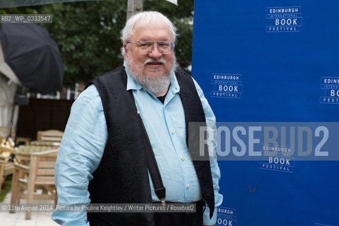 George RR Martin at Edinburgh International Book Festival 2014 .American fantasy and science fiction novelist, screenwriter and television producer. Best known for A Song of Fire and Ice, adapted as Game of Thrones..©11th August 2014..Picture by Pauline Keightley/Writer Pictures/Rosebud2