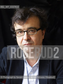 Javier Cercas, Spanish writer, in the Shepherds Hut at Hay on Wye Literary Festival.25th May 2014..©Photograph by Geraint Lewis/Writer Pictures/Rosebud2