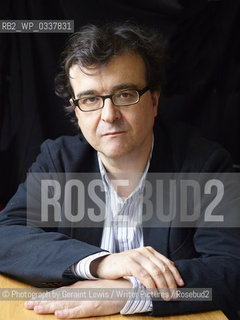 Javier Cercas, Spanish writer, in the Shepherds Hut at Hay on Wye Literary Festival.25th May 2014..©Photograph by Geraint Lewis/Writer Pictures/Rosebud2