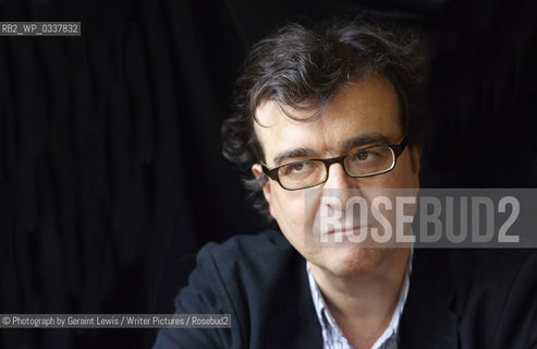 Javier Cercas, Spanish writer, in the Shepherds Hut at Hay on Wye Literary Festival.25th May 2014..©Photograph by Geraint Lewis/Writer Pictures/Rosebud2