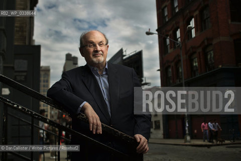 Sir Salman Rushdie (b. 1947) British Indian novelist and essayist, photographed in New York City, August 21, 2015. ..Copyright©Dan Callister/Writer Pictures/Rosebud2