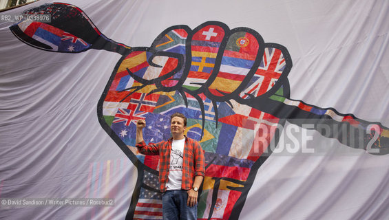 Jamie Oliver, British chef, at the Rhyl Primary School in North London to celebrate the Annual Food Revolution Day on May 15, 2015. ..Copyright©David Sandison/Writer Pictures/Rosebud2