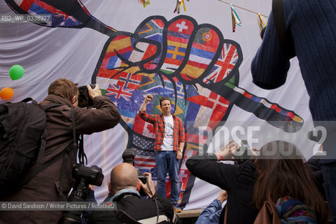 Jamie Oliver, British chef, at the Rhyl Primary School in North London to celebrate the Annual Food Revolution Day on May 15, 2015. ..Copyright©David Sandison/Writer Pictures/Rosebud2