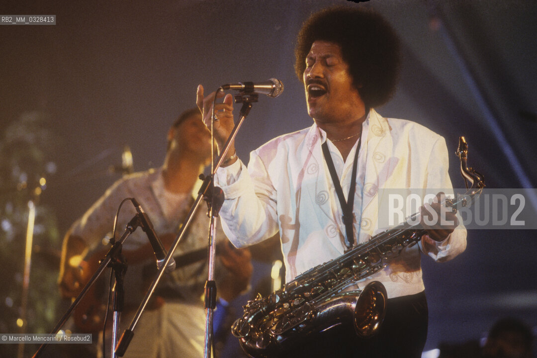 Italian jazz-rock saxophonist James Senese performing (about 1985) / Il sassofonista jazz-rock James Senese in concerto (1985 circa) - ©Marcello Mencarini/Rosebud2