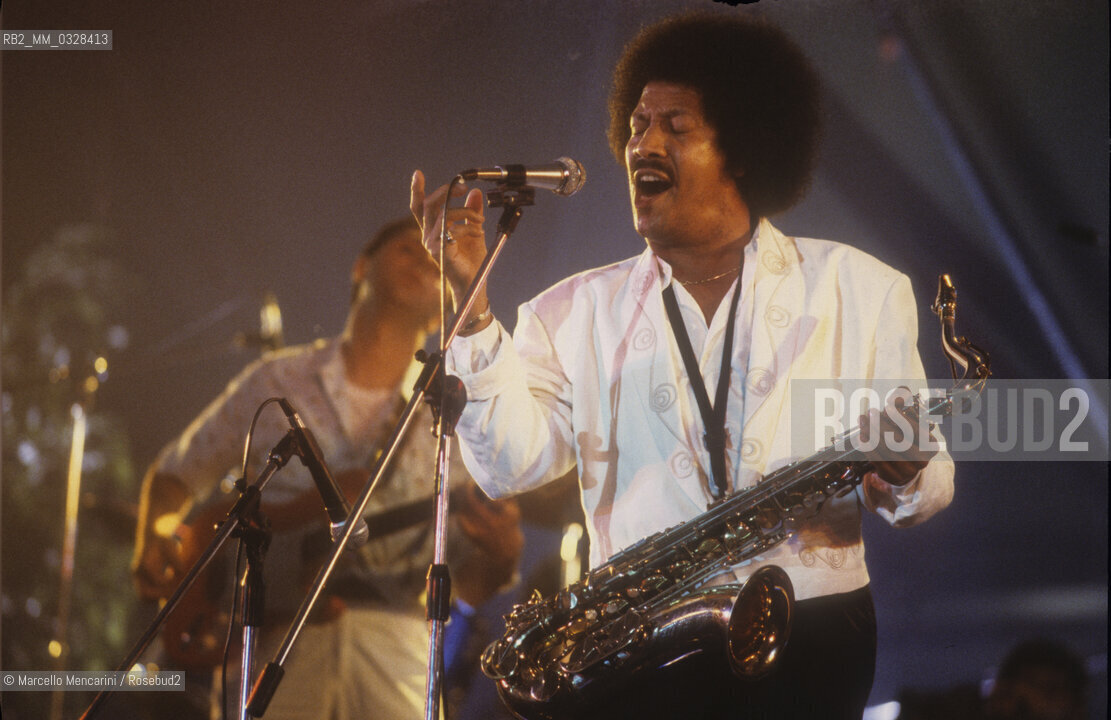 Italian jazz-rock saxophonist James Senese performing (about 1985) / Il sassofonista jazz-rock James Senese in concerto (1985 circa) - ©Marcello Mencarini/Rosebud2