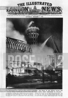 Expo History, London 1851. The Crystal Palace on fire (November 1936). It was erected in Hyde Park to house the Great Exhibition of 1951 and then moved in the area of Sidenham.  / Storia dellExpo, Londra 1851. Il Crystal Palace in fiamme (novembre 1936). Fu eretto per ospitare lexpo del 1851 in Hyde Park e poi fu spostato nel sito di Sidenham  - Reproduced by Marcello Mencarini
/Rosebud2