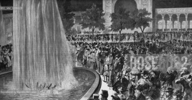 Expo History, Vienna 1873. Electric lightening during the closing ceremony / Storia dellExpo,  Vienna 1873. Illuminazione elettrica in occasione della chiusura  - Reproduced by Marcello Mencarini
/Rosebud2